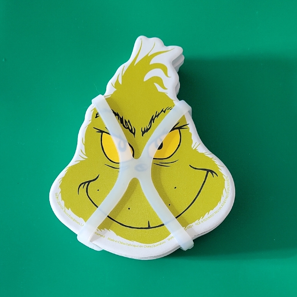 Grinch Face Shaped Coaster Set Of 4 NWT